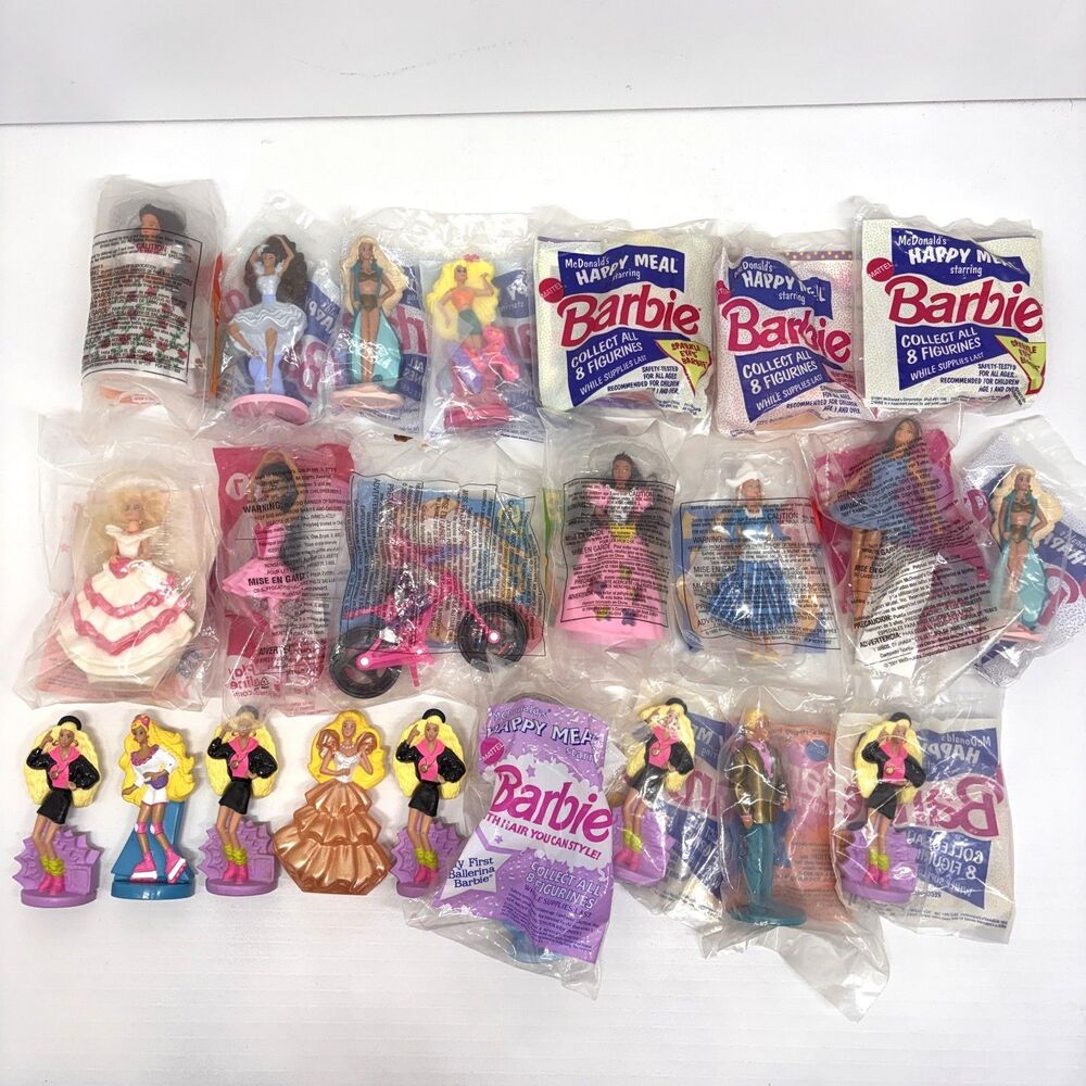 Lot Of 23 Vintage McDonald's Mattel Barbie Happy Meal Toys Dolls & Accessories